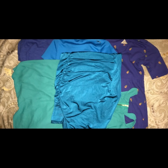 EUC teal one shoulder dress - Picture 4 of 4